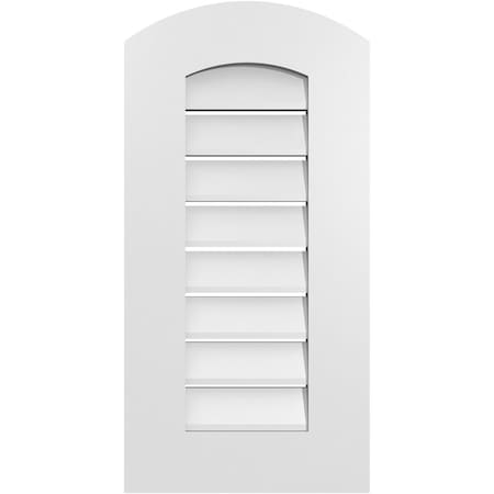 Ekena Millwork Arch Top Surface Mount PVC Gable Vent: Non-Functional, w/ 3-1/2"W x 1"P Standard Frame, 14"W x 26"H GVPAR14X2601SN